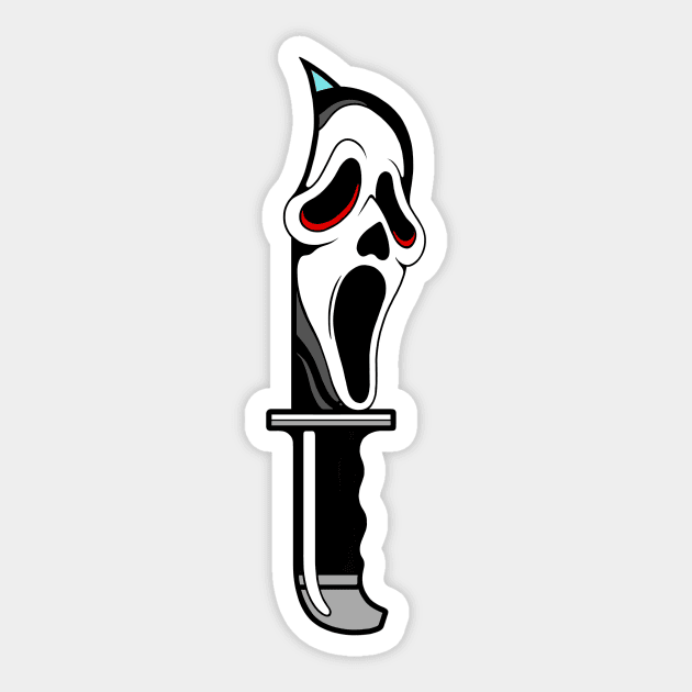 Ghostface Knife Scream Sticker TeePublic